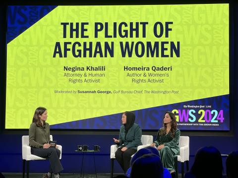 A picture where she was in Washington post and raised women's rights situation in Afghanistan